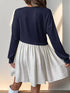 Two-Tone Dropped Shoulder Dress